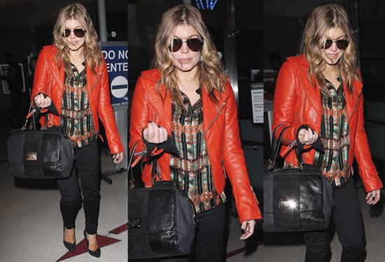 Stacey Ferguson, aka Fergie, arriving at LAX on a flight from New York to Los Angeles