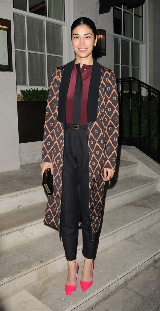 Fashion Director Caroline Issa arriving at grill restaurant '34 Mayfair' in London on June 18, 2013