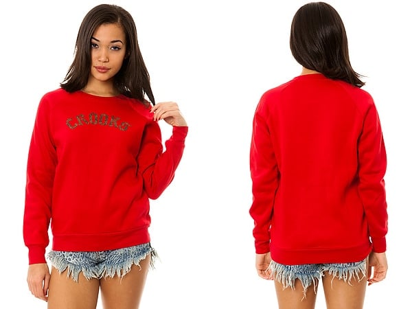 Crooks and Castles The Endangered Camo Crewneck Sweatshirt in Red