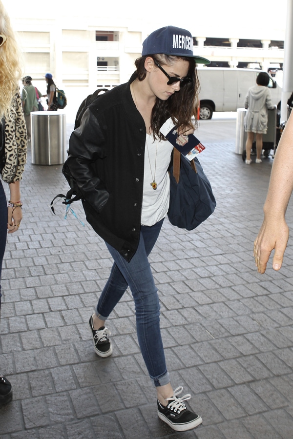 Kristen Stewart arriving at LAX in Los Angeles, California, on August 19, 2013