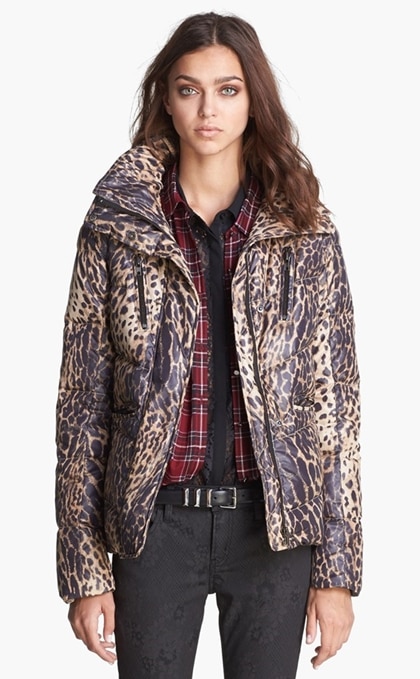 The Kooples Leopard Print Puffer Jacket