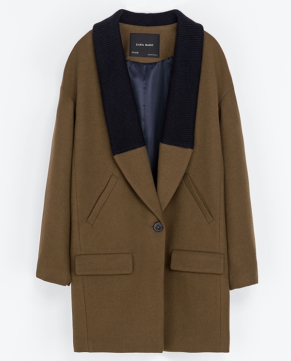 Zara Coat with Knitted Lapel