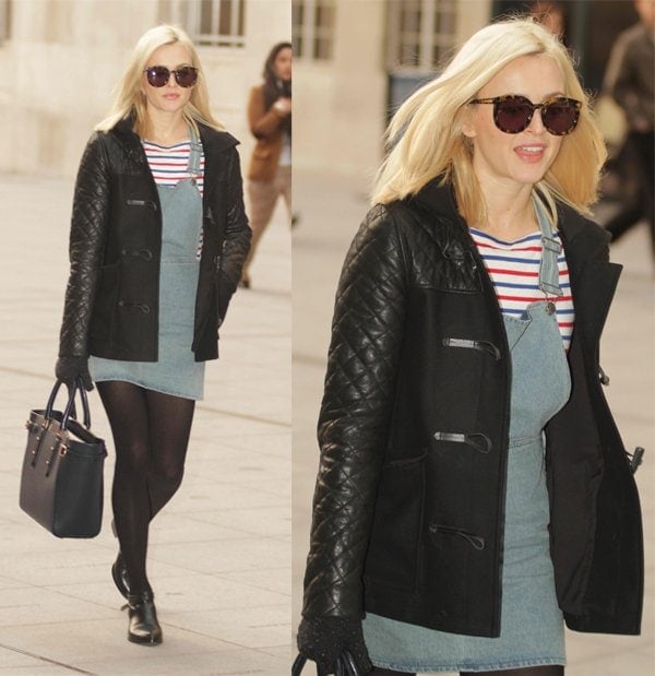 Fearne Cotton rocks a quilted leather jacket