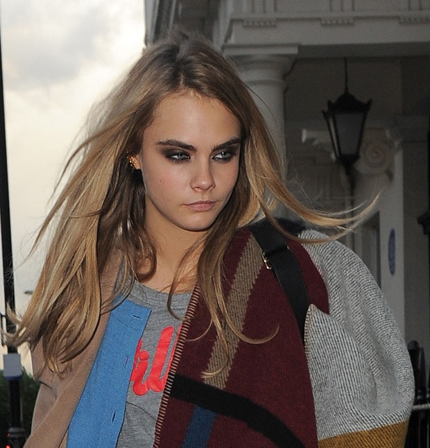 Cara Delevingne arriving home after session at North London studio in London on May 12, 2014