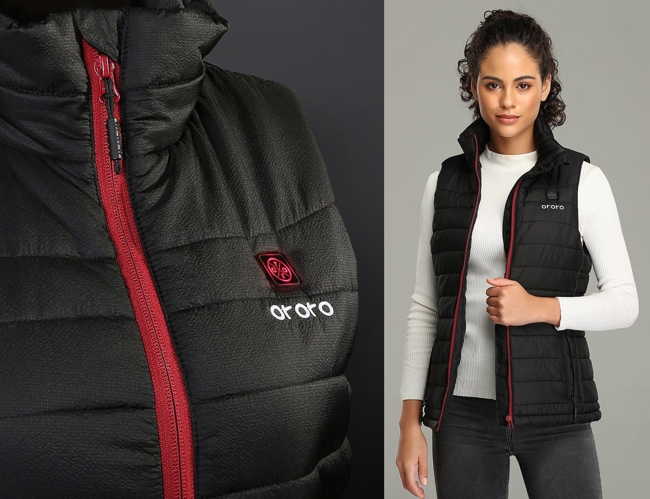 Enjoy up to 10 hours of long-lasting warmth with this lightweight heated vest featuring both a heated collar and upper body warmth