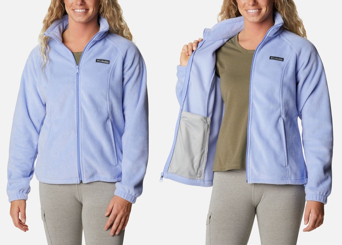 Columbia fleece jackets should be washed in cold water using non-toxic and biodegradable detergent 